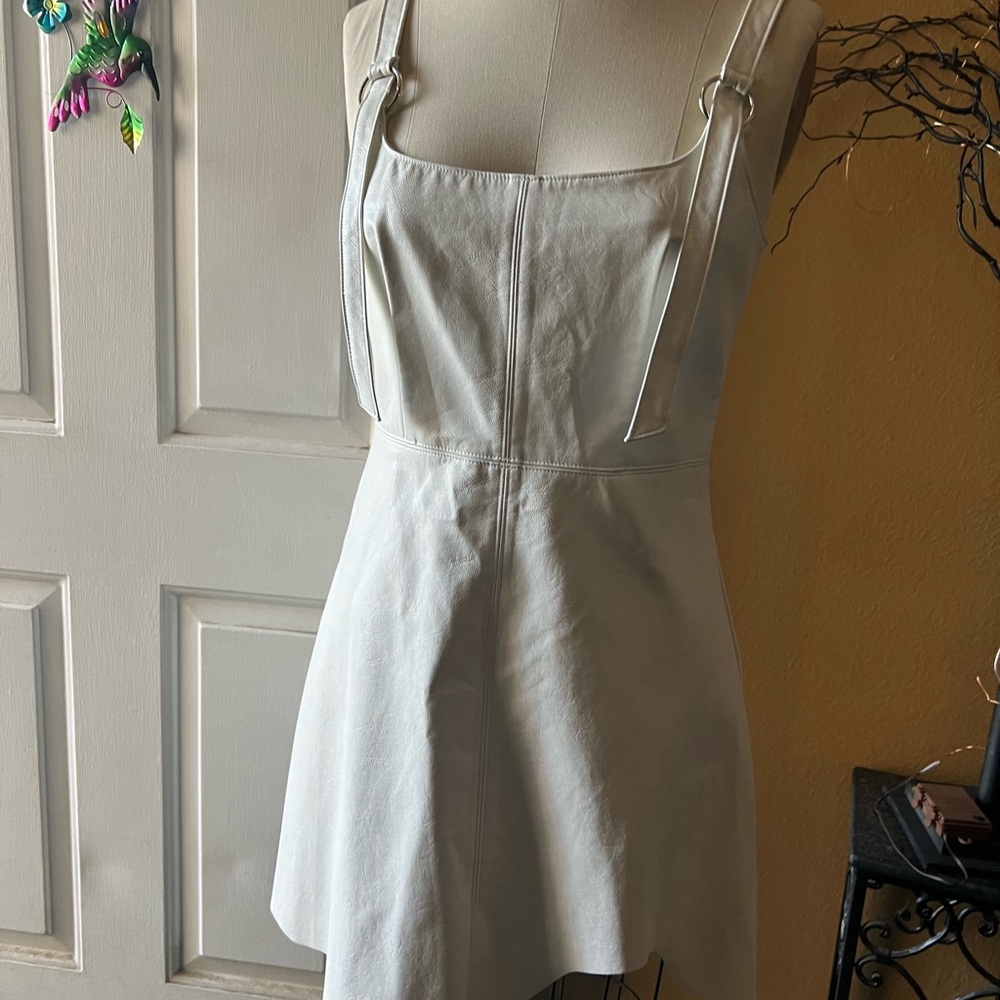 White pleather dress